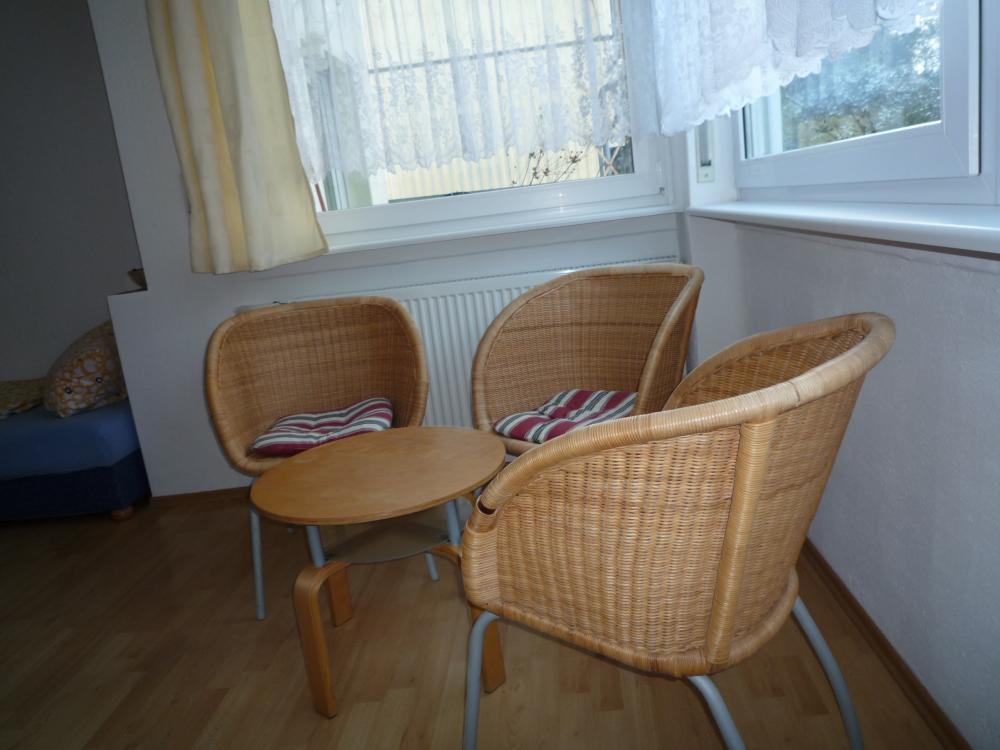 Gemütliche Sitzecke in der Pension Dagmar